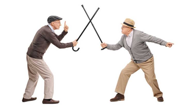Old Men Fighting